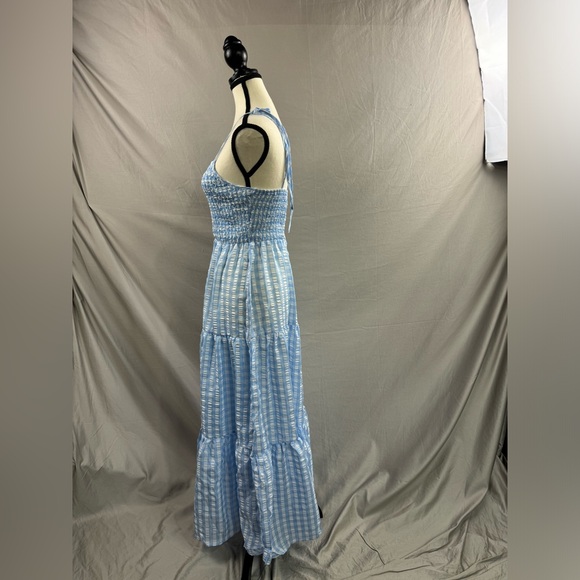 Blue Gingham Shirred Cami Dress - Picture 7 of 8